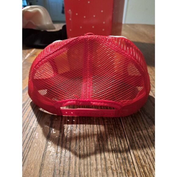 Vintage Red Man Chewing Tobacco Swingster Trucker Hat White Red Green Adjustable - Picture 3 of 6